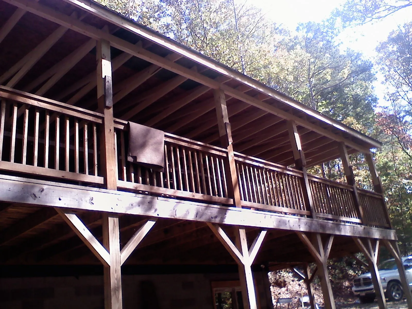 Timber framing under a new elevated porch and deck — Roof Leak Repair in Minersville by Roofing Brothers